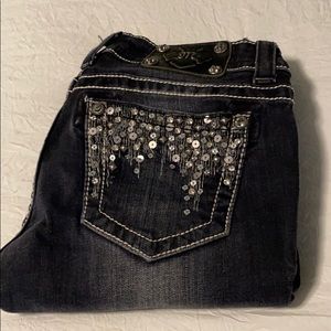 Miss Me Black/Gray Skinny Jeans 27